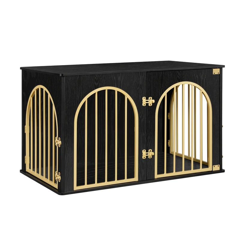 Dog Cage Furniture, 100cm Dog Box, 3 Doors, Arched Door, Modern Indoor Dog Box for Dogs Up to 100kg, Side Table, Dog Cage for Home