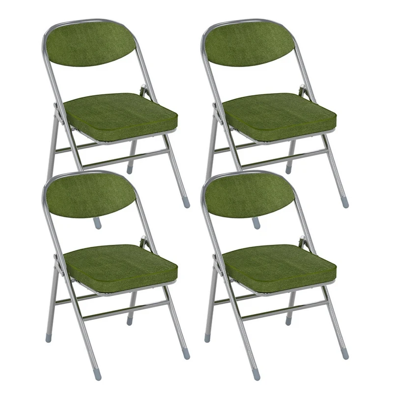 Stoel – Eetkamerstoel – Keukenstoel – Fauteuil – Bureaustoel – Set Van 4 - Groen – Ergonomisch Design – Roestvrijstalen Frame