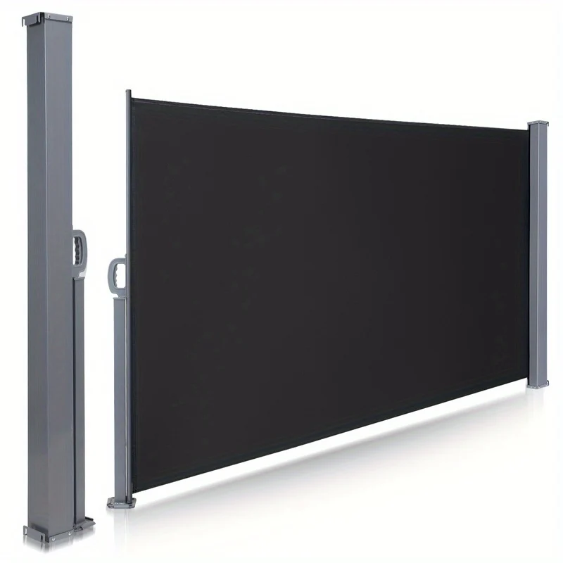 Zijscherm Balkon – Uittrekbaar Windscherm – Privacy Scherm – Zonnescherm – Tuinscherm – 140x300 cm – Stevig Aluminium & Stalen Frame – UV-bestendig met 71-80% Schaduw