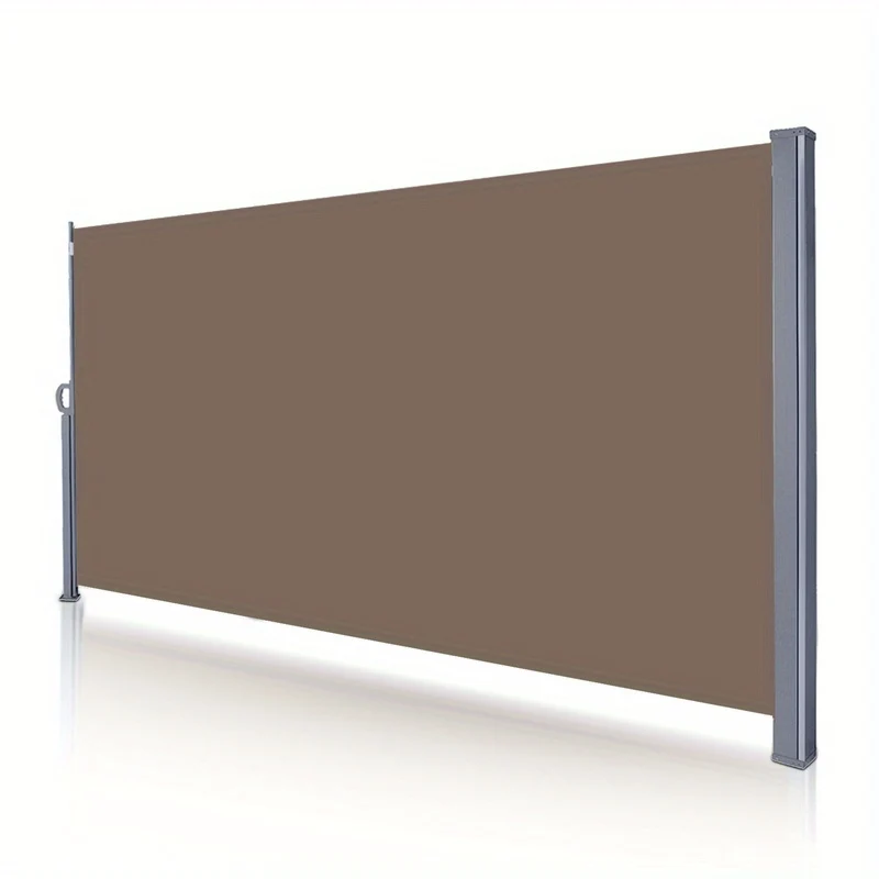 Zijdelingse Zonwering – Buitenmarkies – Terrasgordijn – Balkonzeil – Privacy Scherm – 180x300 cm Bruin – UV-Bestendig & Stevig Aluminium Frame – 71-80% Schaduwwerking