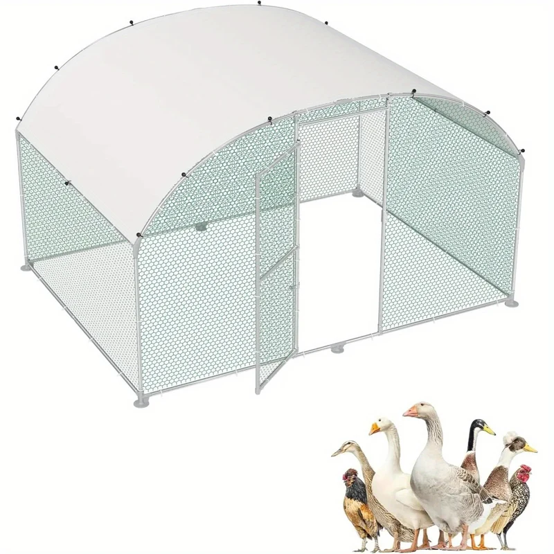 Kippenhok – Kippenren – Pluimveestal – Dierenhok – Buitenren – Met Metalen Frame – Weerbestendig PE Dak – 3x2 Meter – Veilig Met Deursluiting