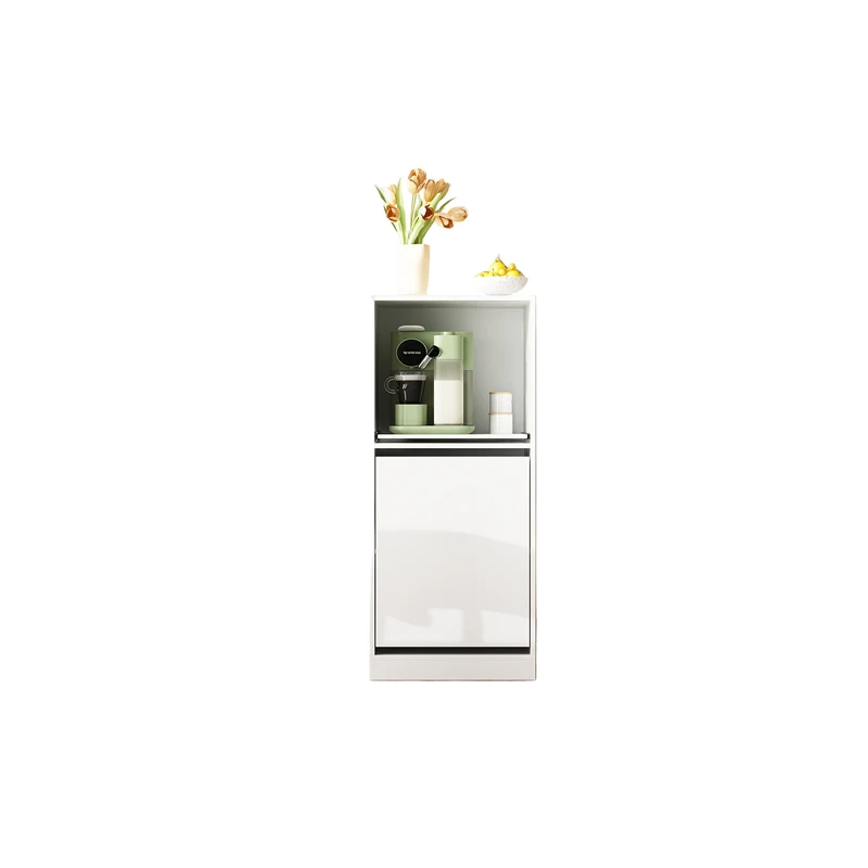 Kast – Opbergkast – Dressoir – Garderobekast – Meubel – Wit MDF – Uitschuifbare Lade – Compact 50 cm Breed