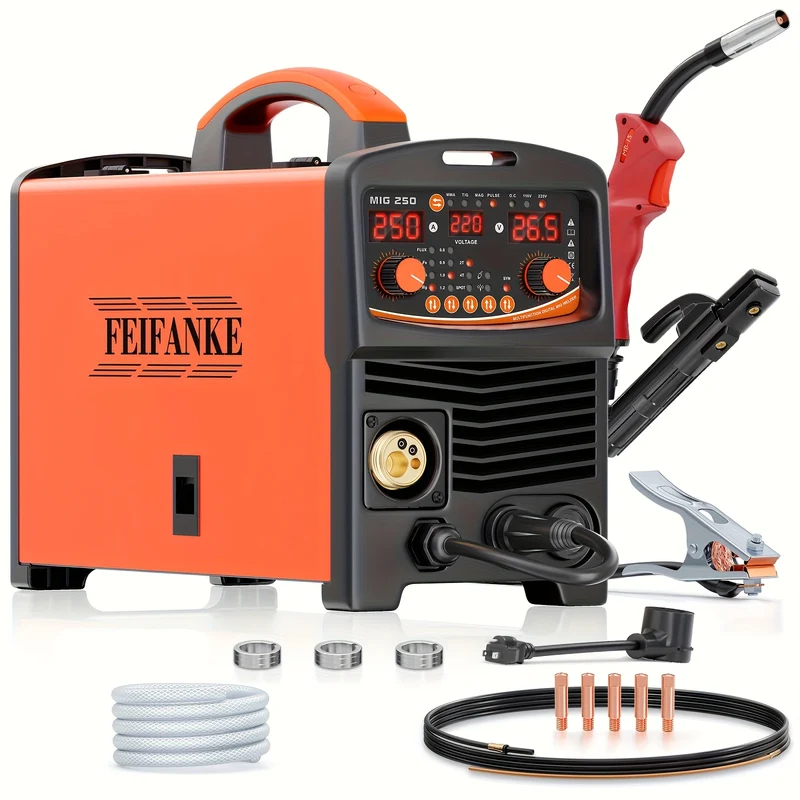 6-in-1 Lasmachine – MIG Lasapparaat – Elektrode Lasmachine – TIG Lasser – Puntlasmachine – Lichtgewicht & Compact – Snelle Draadvoeding & Gasdetectie