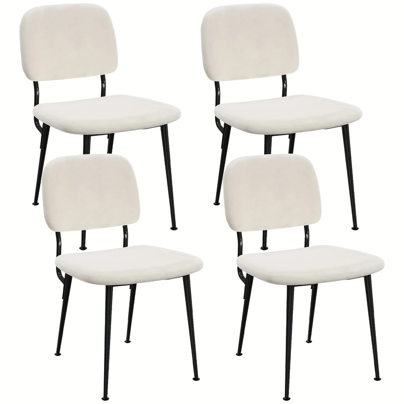 Velvet Banquette Zitset 4 Stuks – Luxe Booth Stoelen – Hotelstoelen – Restaurantstoelen – Café Stoelen – Hoge Rugleuningen – Heavy-Duty Luxe Velvet Bekleding – Comfortabele Gewatteerde Zitting – Eenvoudige Montage – Onderhoudsvriendelijk