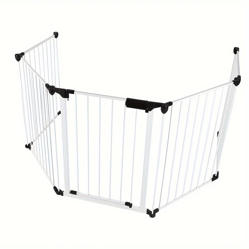 Haardscherm – Haardrooster – Vuurkorfafscherming – Stookrooster – Vuurrooster – 5-delig Vouwbaar – Met Huisdierveiligheidsslot – 300 x 75 cm – Stevig Metalen Frame