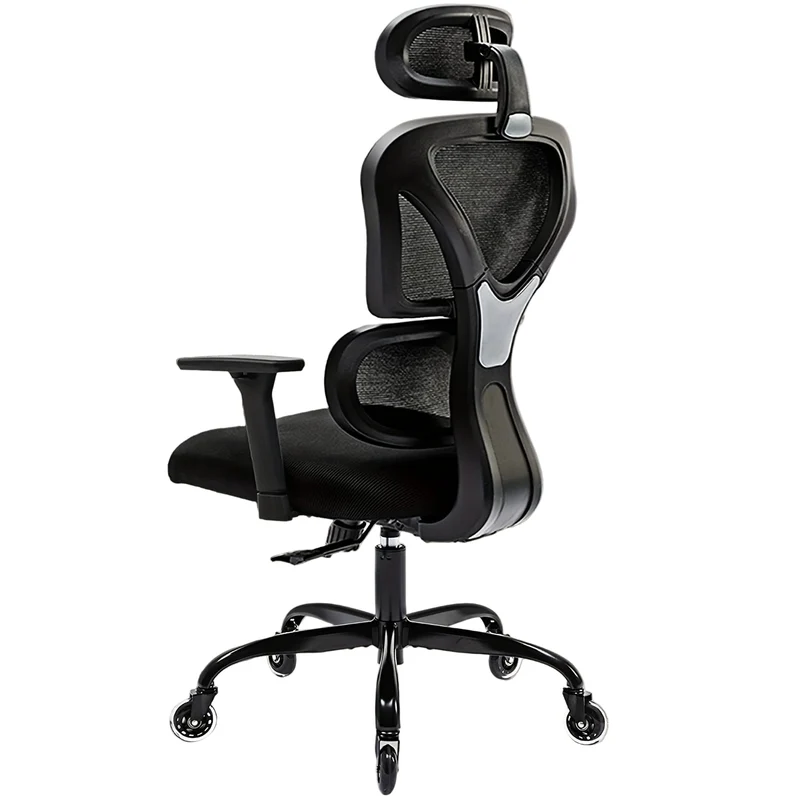 Ergonomische Bureaustoel – Bureaustoel Draaistoel Kantoorstoel Werkstoel Gamingstoel – Zwart – 360° Draaifunctie – Verstelbare Hoogte en Kantelbare Rugleuning