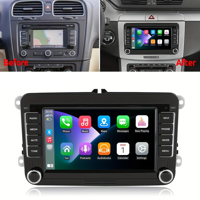 Autoradio Android – Auto Stereo – Multimedia Speler – Navigatiesysteem – Car Audio – 7 Inch HD IPS Touchscreen – Android 14 Met Draadloos CarPlay & Android Auto