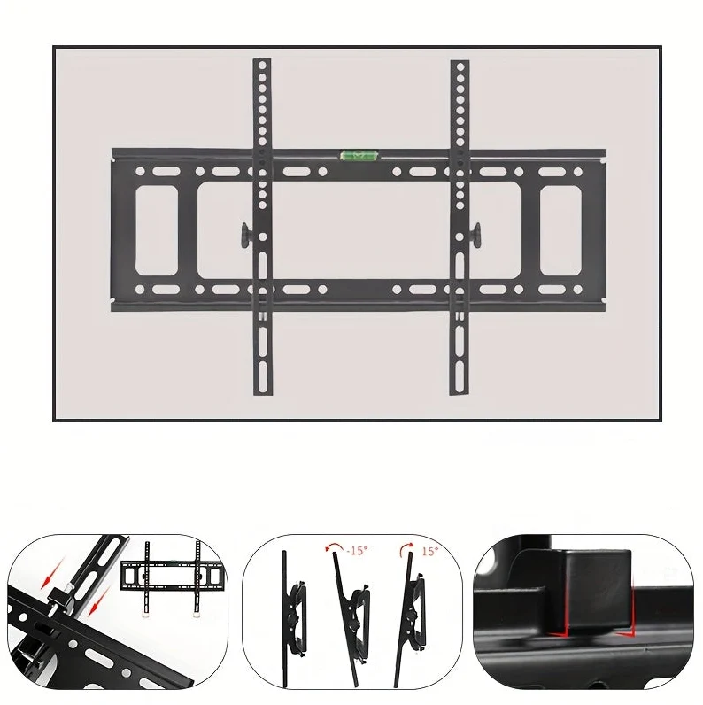 TV Beugel – Muurbeugel – Wandsteun – Ophangsysteem – TV Mount – Verstelbaar In Hoogte – Kantelbaar – Staal – Tot 50 kg – Geschikt Voor 32-75 Inch