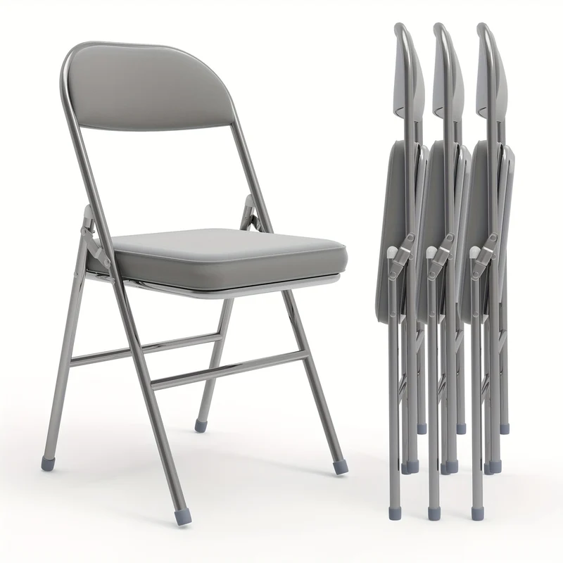 4pcs Commercial PU Leather Chairs | No Assembly Required, Chrome Legs And Stackable Design | Heavy Duty Chairs for Banquets/offices/events (certified to 60kg), Event Furniture, Office Seating, Stylish Chairs, Contemporary Fur