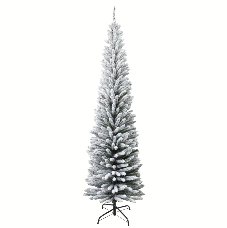 Kerstboom – Kunstkerstboom – Kunstboom – Dennenboom – Flocked Boom – 180 cm Hoog – 550 PVC Takken – Met Stevige Metalen Standaard