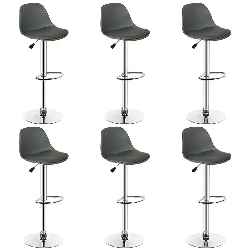 Barstoel – Barkruk – Barstoel Set – Barkrukken Set – Barstoel Draaibaar – Set Van 6 – Kunstleren Bekleding – Hoogte 65 cm – Makkelijk Schoon Te Maken – Ruimtebesparend Ontwerp