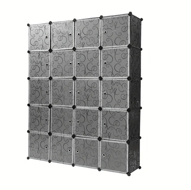 Opbergkast – Opbergrek – Stellingkast – Opbergmeubel – Opbergsysteem – 20-vaks Modulair – Duurzaam Kunststof – 183x147x37 cm – Eenvoudige Montage – Ruimtebesparend Design