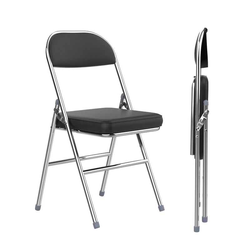 Klapstoel – Vouwstoel – Opvouwbare Stoel – Eetkamerstoel – Conferentiestoel – PU Leren Bekleding – Stevig Metalen Frame