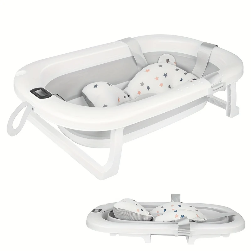 Hondenbadkuip – Opvouwbaar Huisdierenbad – Draagbaar Hondenbad – Badkuip Met Afvoerklep – Wasmand – Ruimtebesparend – 76x45x18 cm – Stevig Waterafstotend PP-Materiaal - Grijs