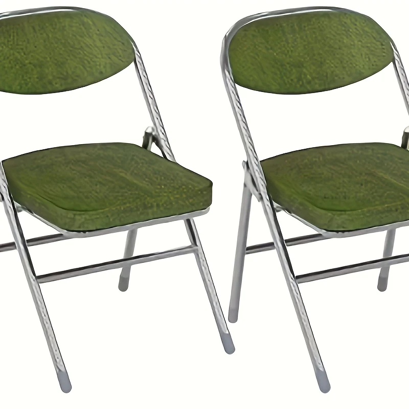 Stoel – Eetkamerstoel – Conferentiestoel – Vergaderstoel – Stapelbare Stoel – Set Van 2 Corduroy Stoelen – Metalen Frame – Comfortabele Duurzame Zitting - Groen