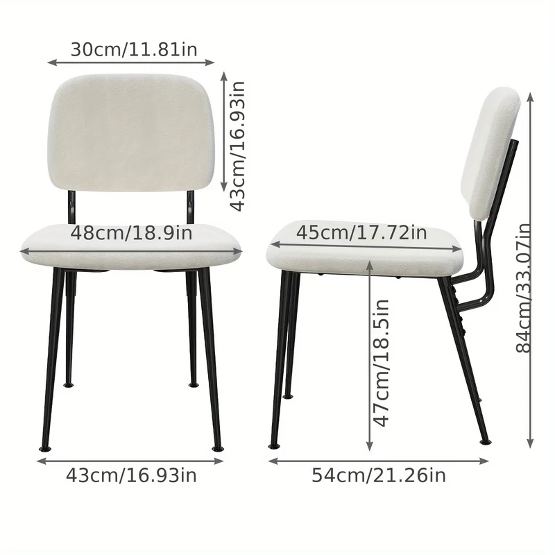2pcs Dining Chair Set, Commercial Velvet Chair 2pcs - Split Back Design, Metal Legs and Wipeable Fabric, Heavy-Duty Banquet/Wedding/Hotel Chair 47cm High