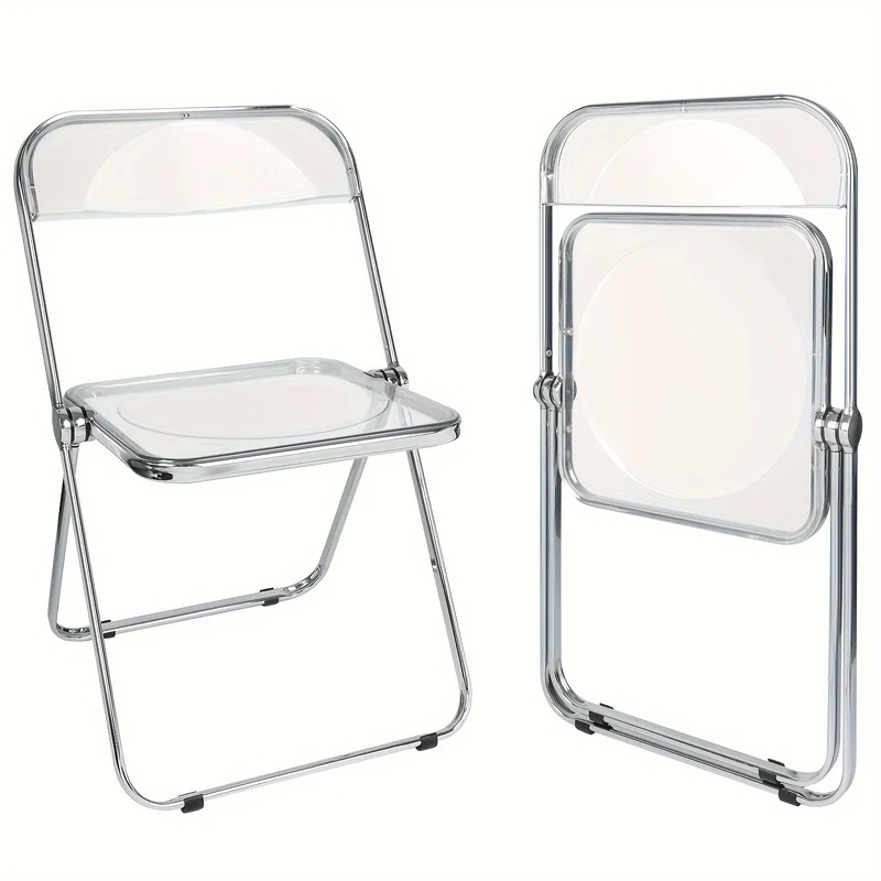 Space-Saving Acrylic Chair with Backrest Transparent Design | No Assembly Chair| Multi-Purpose Chair for Dining/Desk/Vanity | 150kg Load Capacity | Home Office Chair Transparent Minimalist Style, Dining Desk Vanity Chair, Spa