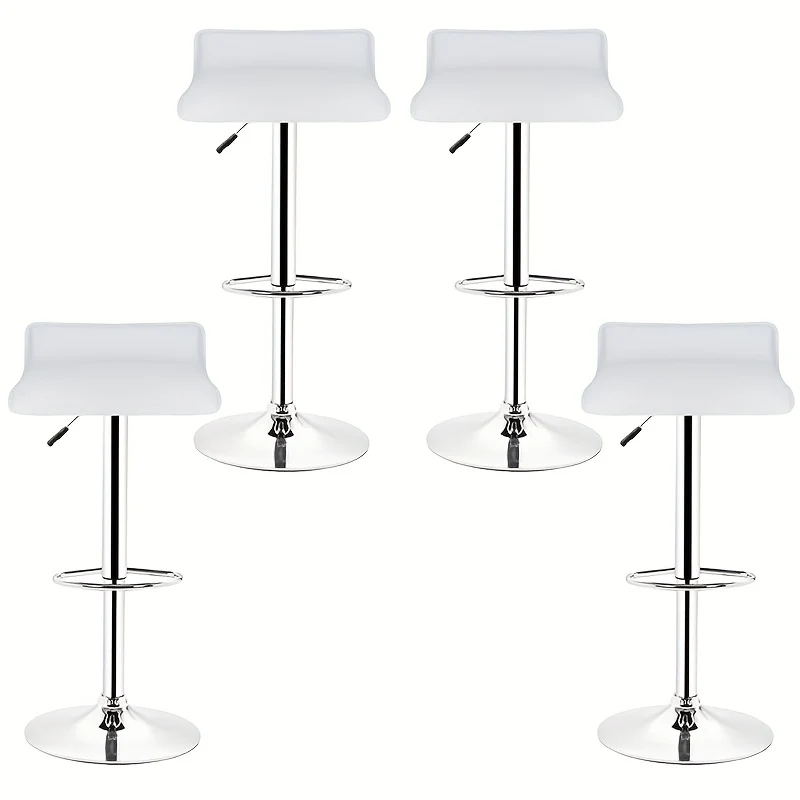 Barstoel – Barkruk – Barkrukken – Barstoelenset – Bistrostoel – Set Van 4 – Verstelbare Zithoogte – Vegan Kunstleer Wit