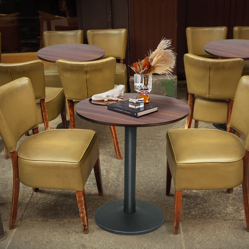 60x60x72cm Round Pedestal Table - 4-Seater Commercial Grade Solid Wood Modern Dining Table with Sturdy Central Base, Space-Saving Design for Restaurants, Cafes, Bistros & Home Use - Indoor Round Table for Small Spaces, Durabl