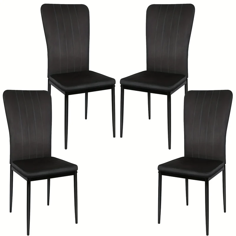 4x Scandinavian Bedroom Chair Velvet Tufted Backrest | Statement Chair for Living Room Mid-Century Style | High-Back Velvet Chair, Chaise Confortable, Furniture For Home, Accent Chair, Home Decor Furniture, Vintage Aesthetic,