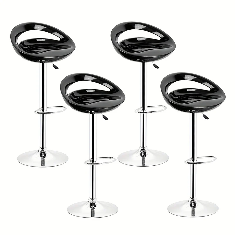 Barkrukken – Barstoelen – Keukenkrukken – Hoge Krukken – Stoelen – Set Van 2 – Verstelbare Hoogte 55-75cm – Stevige Kunststof Zitting Met Chroom Poot