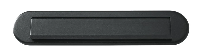 Oxloc BRIEFPLAAT GEVEERD RVS ZWART AFGEROND 350X73MM / 275X40MM