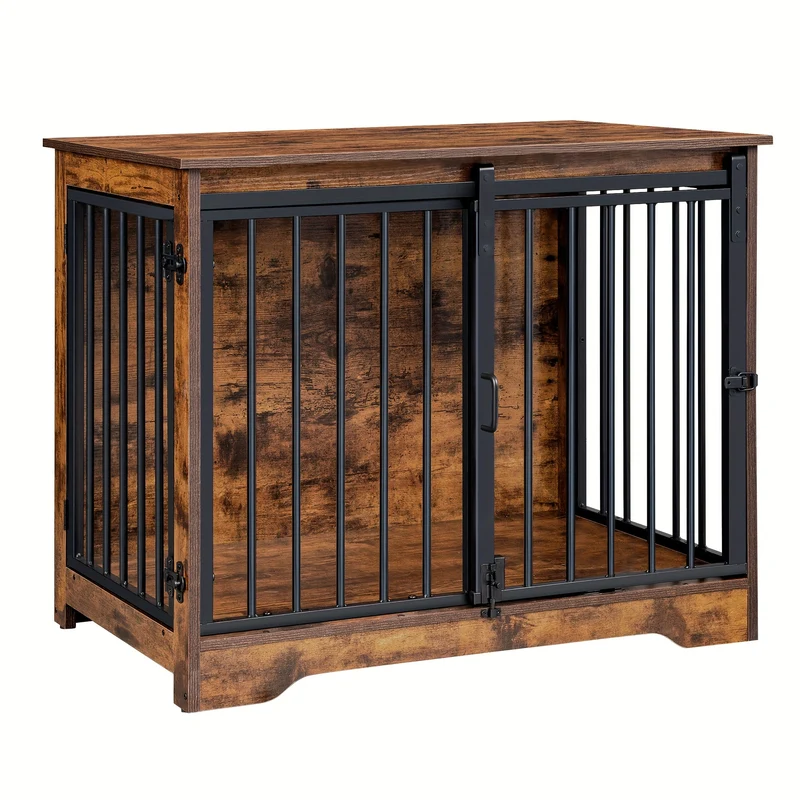 Hondenbench – Hondenkooi – Hondenhok – Hondenkooi Meubel – Hondenkooi Draadkooi – 2 Deuren – Retro Kleur – 81x55x67,2 cm – Duurzaam & Veiliger Met Dubbele Sluitingen
