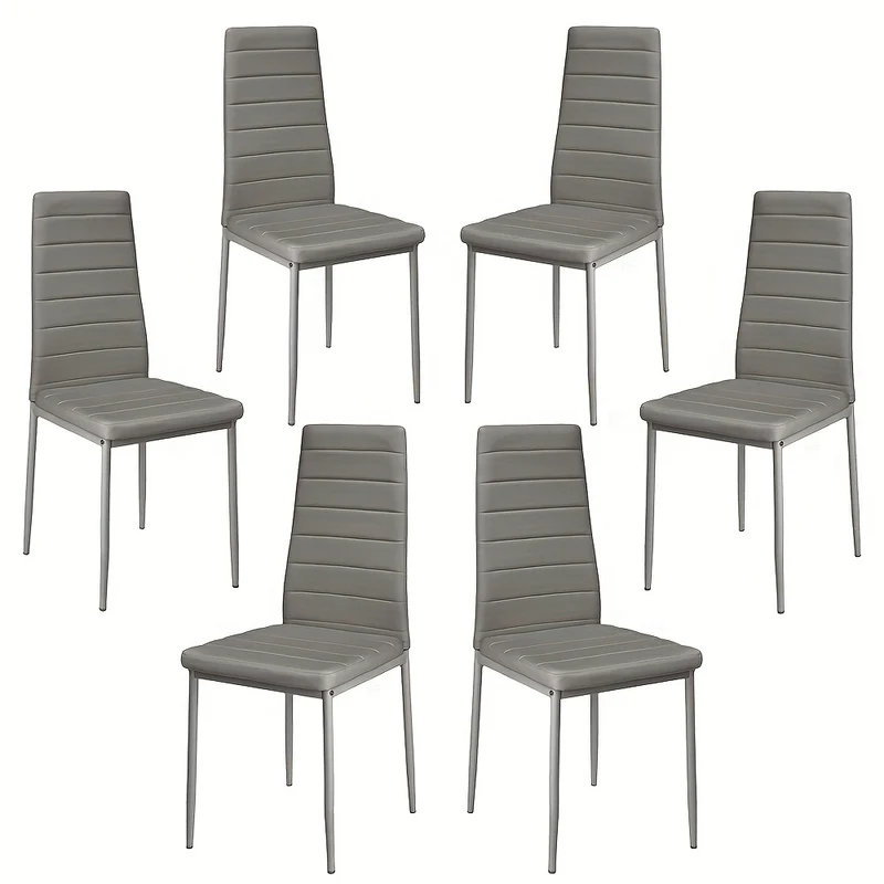 Eetkamerstoel – Stoel – Kuipstoel – Armstoel – Draaistoel – Set van 6 – PU Leer – Metalen Poten – Ergonomisch Design – Stapelbaar – Makkelijk schoon te maken