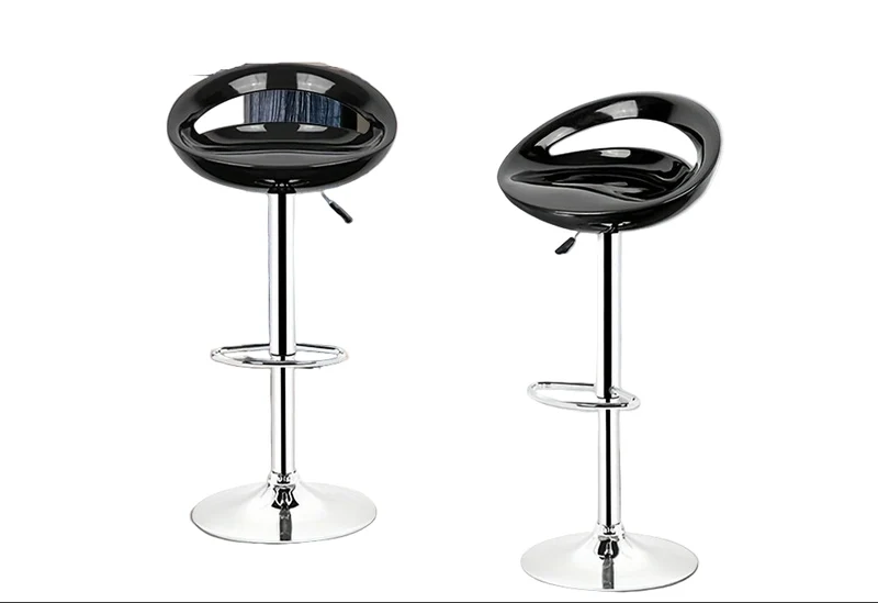 Barkrukken – Barstoelen – Keukenstoelen – Eetkamerstoelen – Bistrostoelen – Set van 2 ABS Draaibaar met Rugleuning – Compact en Stevig - Zwart