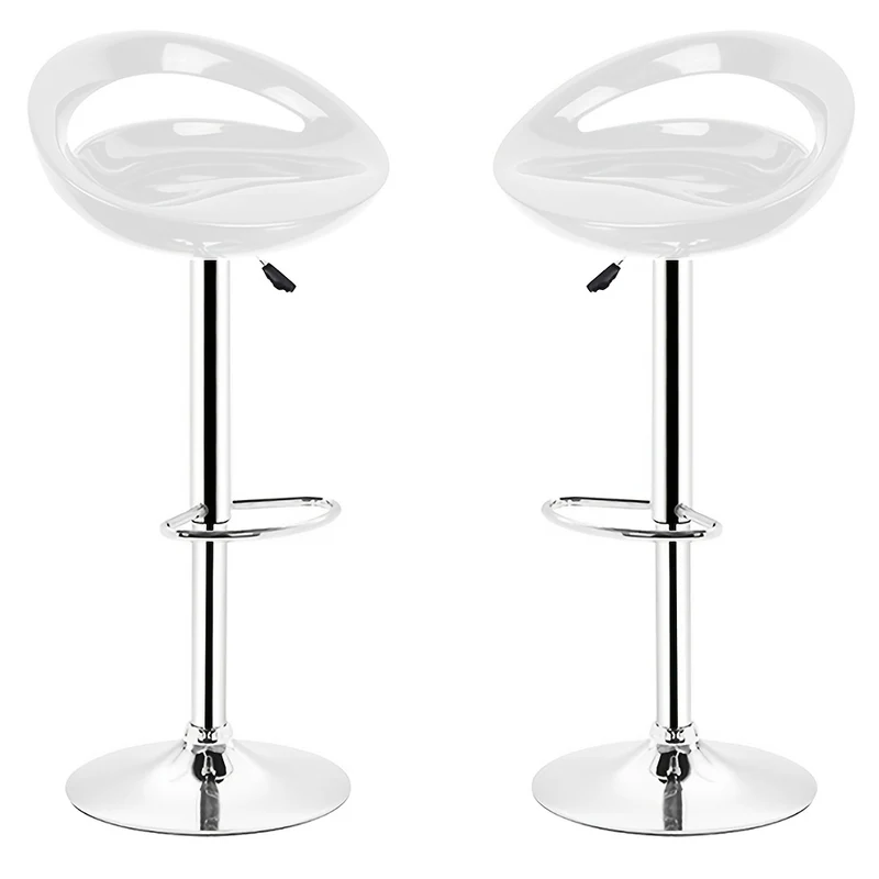 Barkrukken – Barstoelen – Bistrostoelen – Keukenstoelen – Balkonstoelen – 360° Draaibaar – Lichtgewicht ABS Plastic – Set van 2 - Wit