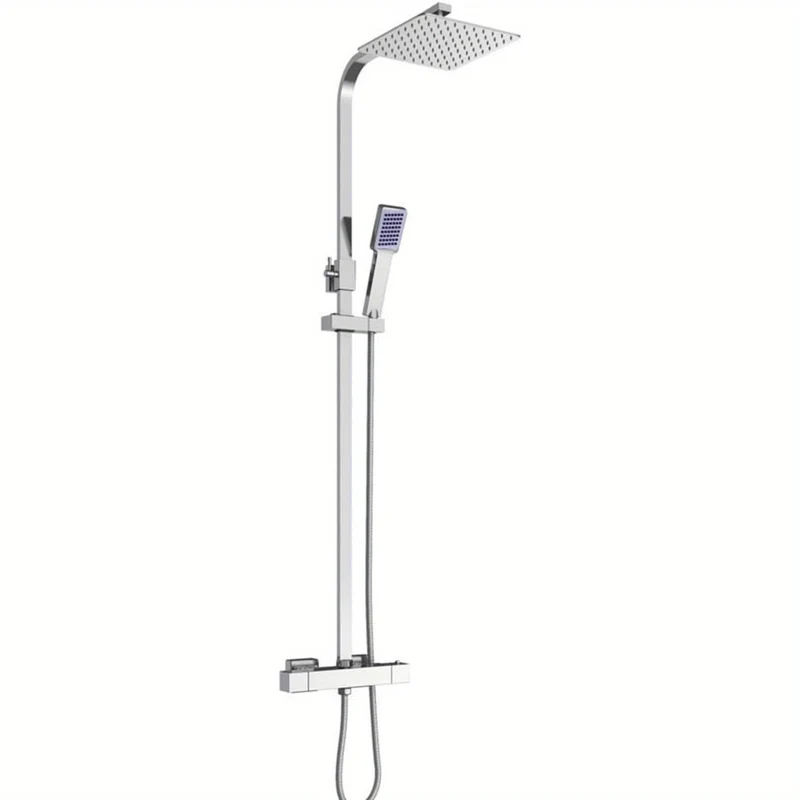 Thermostatische Douchekop – Regendouche – Doucheset – Thermostaatkraan – Handdouche – Vierkant 40x40 cm – Roestvrij Staal – Veiligheidsknop 38°C