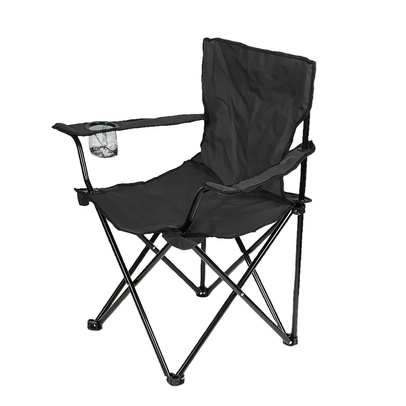 Campingstoel – Vouwstoel – Outdoorstoel – Camping Kruk – Draagbare Stoel – Inklapbaar Ontwerp – Ergonomische Rugleuning & Armleuningen – Stevig Stalen Frame & Compact Lichtgewicht