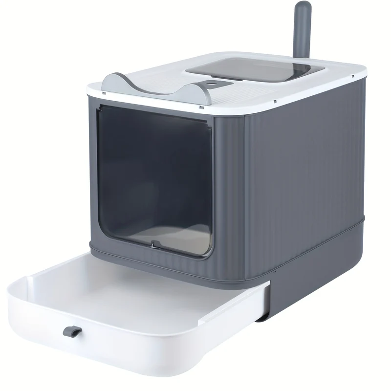Kattenbak – Kattentoilet – Kattentoilet Trainingsset – Kattentoilet Trainingssysteem – Kattentoilet Kit – Ruimtebesparend Design – Hygiënisch ABS Materiaal 35x45x37 cm