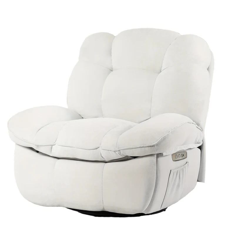 Massagestoel – Massagefauteuil – Relaxstoel – Elektrische Stoel – Loveseat – Elektrisch Verstelbaar – Draaibaar Met USB & Type-C – Pluche Zachte Bekleding – Stevig Metalen Frame – Groen
