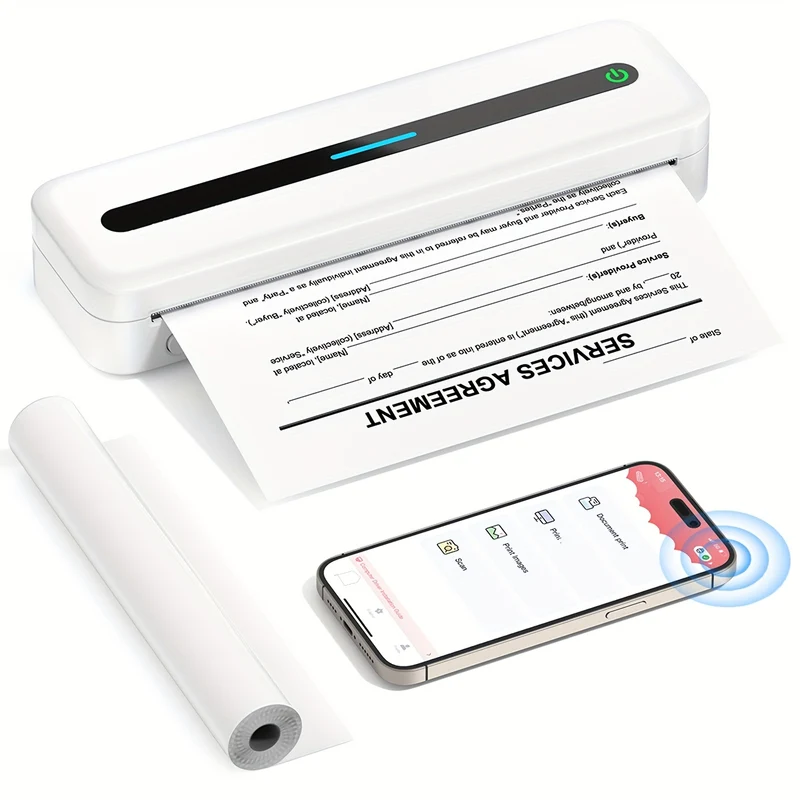 Draagbare Thermische Printer – Mobiele Printer – Bluetooth Printer – Inkless Printer – Wireless Printer – Compact & Lichtgewicht – USB Oplaadbare Lithium-Polymeer Batterij