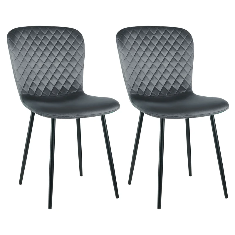Eetkamerstoel – Stoel – Kuipstoel – Fauteuil – Keukenstoel – Set van 2 – Velvet Bekleding – Metalen Onderstel – 86x58x45 cm – Comfortabel & Stijlvol
