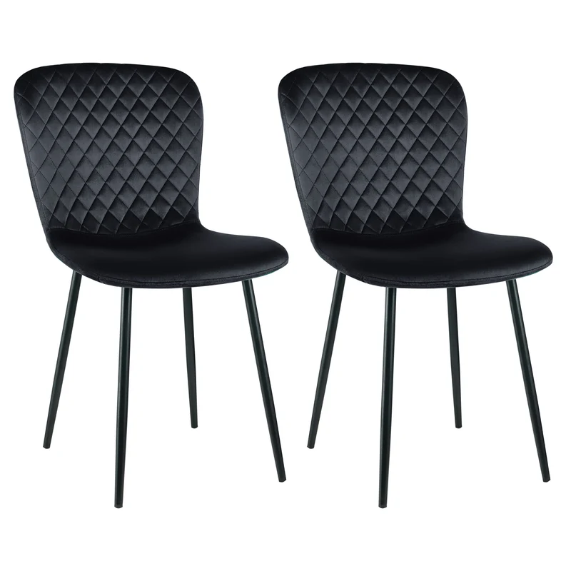 Eetkamerstoel – Dining Chair – Kuipstoel – Stoel – Fauteuil – Set van 2 – Velvet Bekleding – Metalen Onderstel – 86x58x45 cm – Comfortabel & Duurzaam