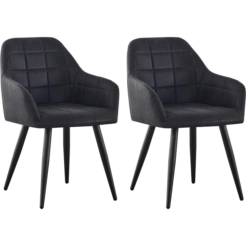 Eetkamerstoel – Kuipstoel – Set Van 2 – Designer Stoel – Keukenstoel – Kunstleer – Metalen Poten – Zithoogte 82 cm