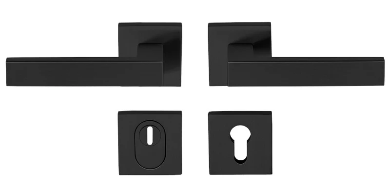 Oxloc KRUK/KRUKGARNITUUR RVS ZWART DUBBEL VIERKANT - 53X53MM