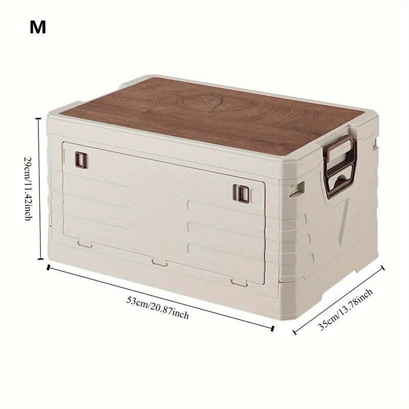 Storage Box Versatile Folding Storage Basket with Lid - Large Capacity, Durable Plastic Organizer for Camping, Dorms, Offices & Travel - Available in Small, Medium, Large Sizes