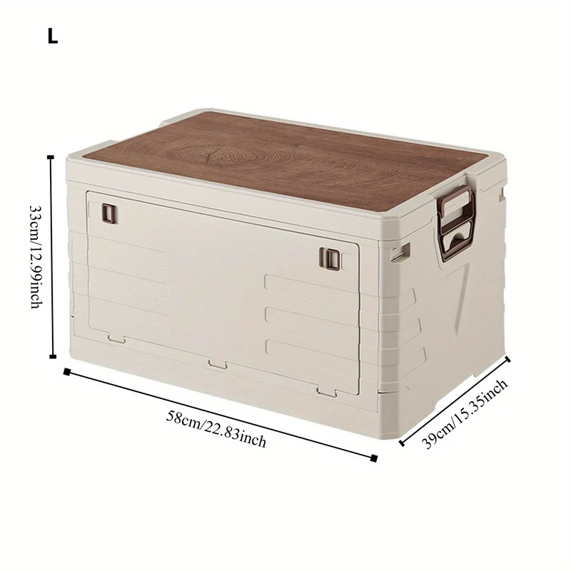 Storage Box Versatile Folding Storage Basket with Lid - Large Capacity, Durable Plastic Organizer for Camping, Dorms, Offices & Travel - Available in Small, Medium, Large Sizes