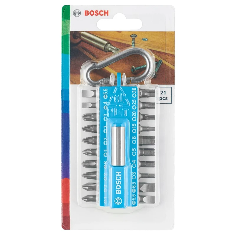 Bosch SCHROEVEN MP 21-DELIGE SCHROEFBITSET (LICHTBLAUW)