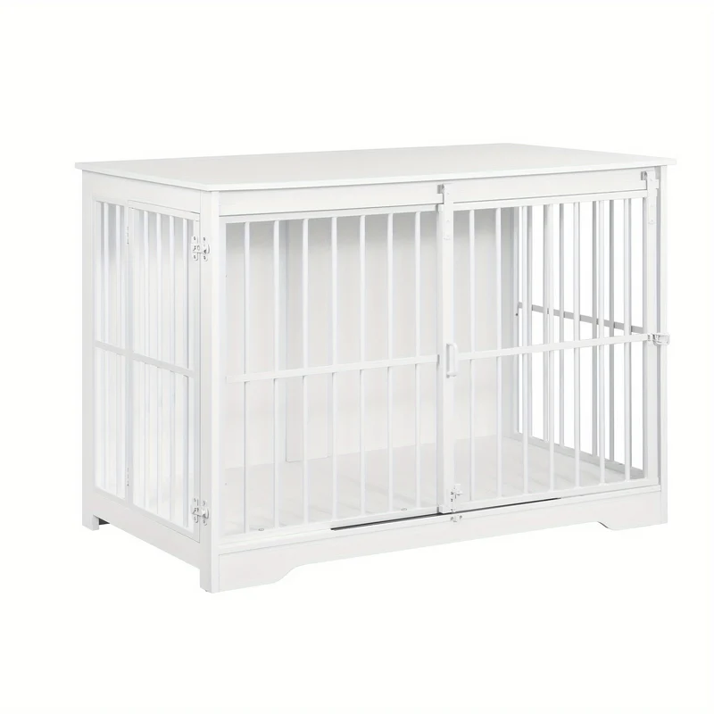 Houten Hondenbench – Hondenkooi – Hondenhok – Hondenkennel – Hondenkooi Wit – Duurzaam Met Stalen Frame – Ruim Tot 100 kg