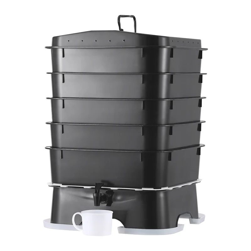 Wormenbak – Wormenhotel – Compostbak – Wormencompost – Composteerbak – 50 Liter Capaciteit – UV-Bestendig HDPE Materiaal