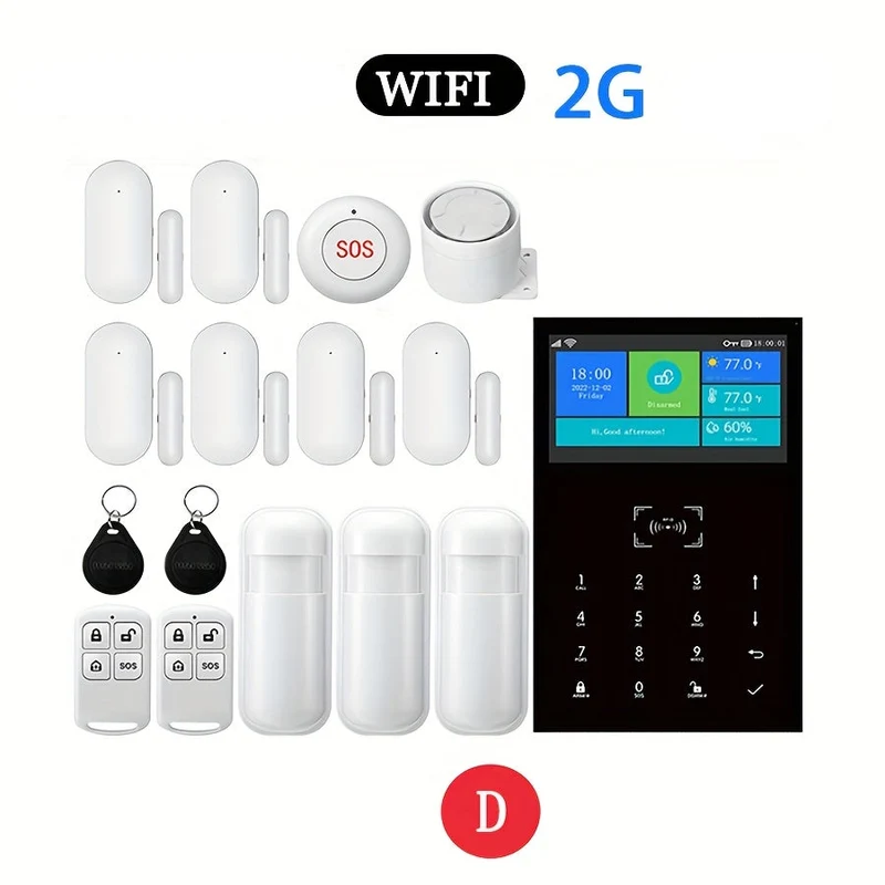 Alarmsysteem – Beveiligingssysteem – Draadloos Alarm – Inbraakpreventie – Smart Home Alarm – Wifi Verbinding – Tuya App Bediening