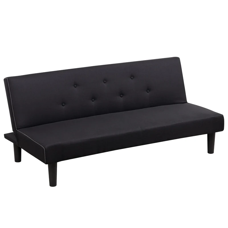 Bankbed – Slaapbank – Bedbank – Sofa – Logeerbed – 3-Zits Stoffen Bekleding – Houten Frame 200 kg Draagvermogen – Inklapbare Rugleuning 93 cm Breedte