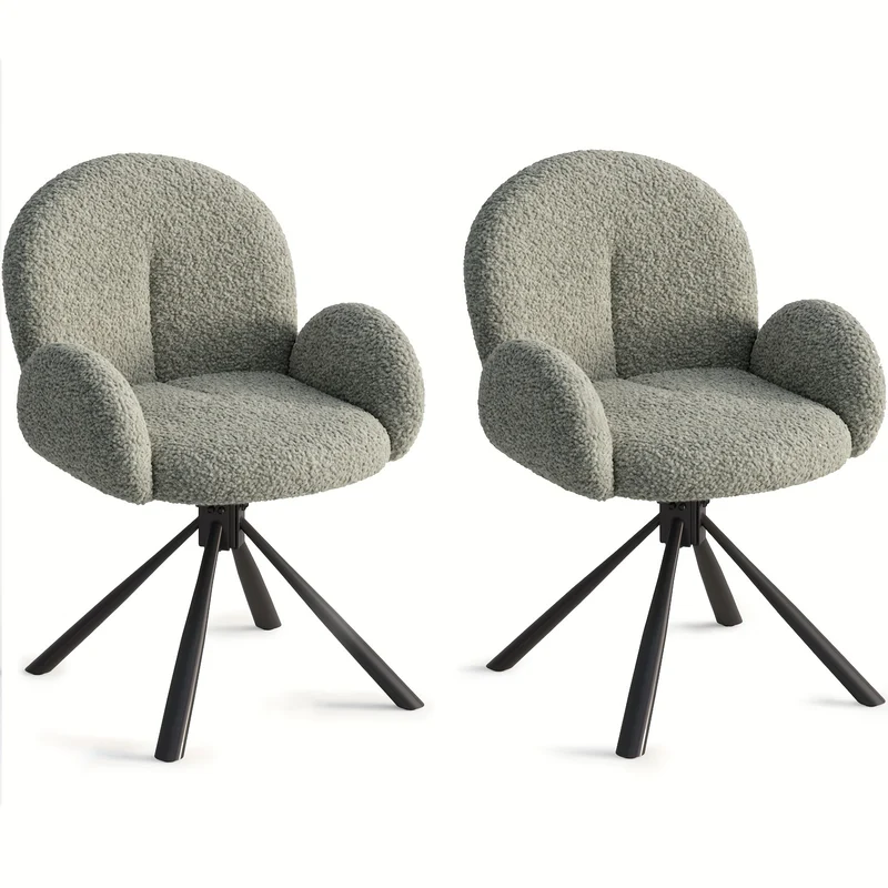 Draaistoelen – Eetkamerstoelen – Bureaustoelen – Lounge Stoelen – Armleunstoelen – Set Van 2 Blauwig-Grijze Stoelen – Ergonomisch Comfort – Duurzaam Modern Design