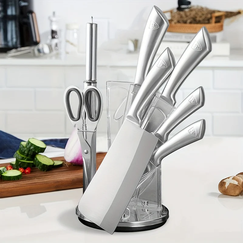 Jia Meikang Stainless Steel 8pcs Knife Set EB-600, Ultra Sharp, Non-Rust, Home Essentials, Perfect Gift, Cuchillo De Cocina