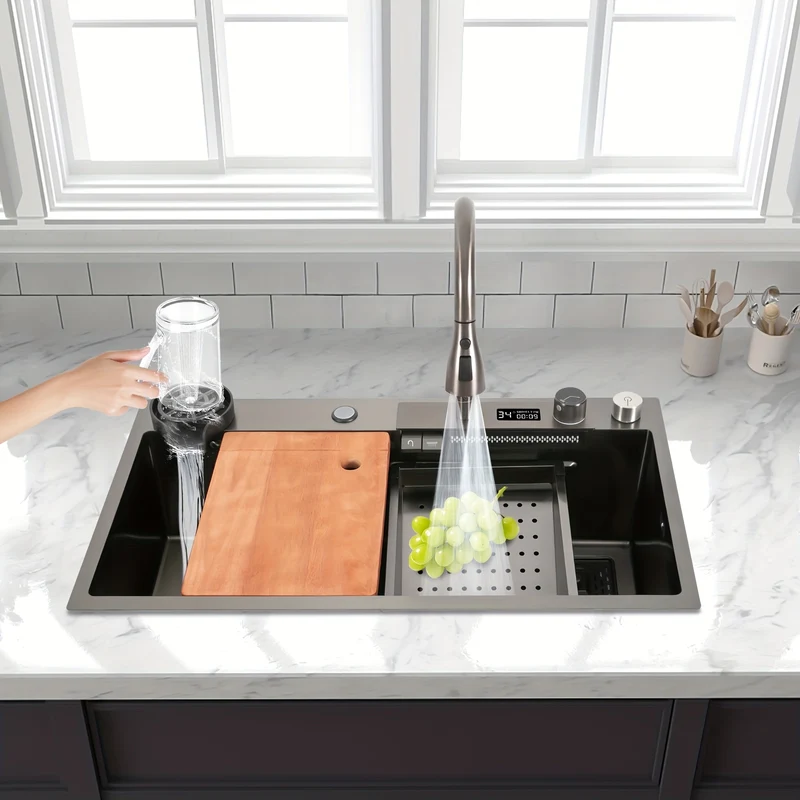 Stainless Steel Sink, For Manual Washing And Cleaning Of Food, Fruits, And Vegetables, For Kitchens Homes, Bathrooms, Farms, Backyards, Garages, Laundries