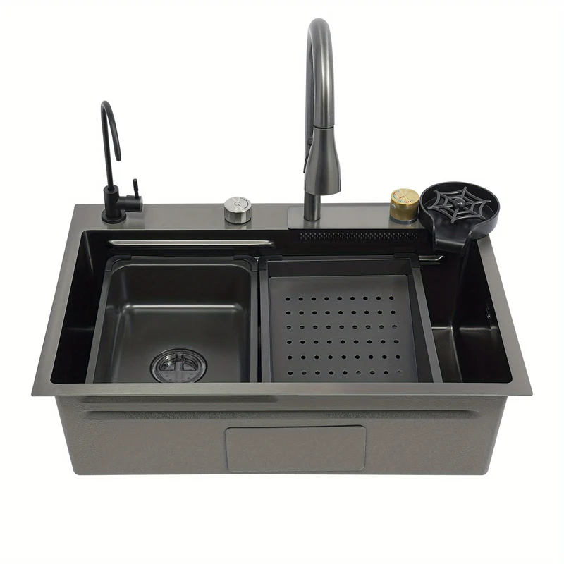 RVS Spoelbak – Keukenbak – Wasbak – Inbouw Spoelbak – Tuin Spoelbak – 68x45x21 cm – 304 Roestvrij Staal – Inclusief Snijplank & Waterzuiveringskraan